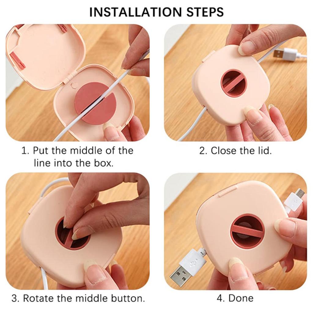 Portable Round USB Cable Winder Small Cable Organizer Rotating Data Wire Organizer Mobile Phone Mobile Charging Wire Winder