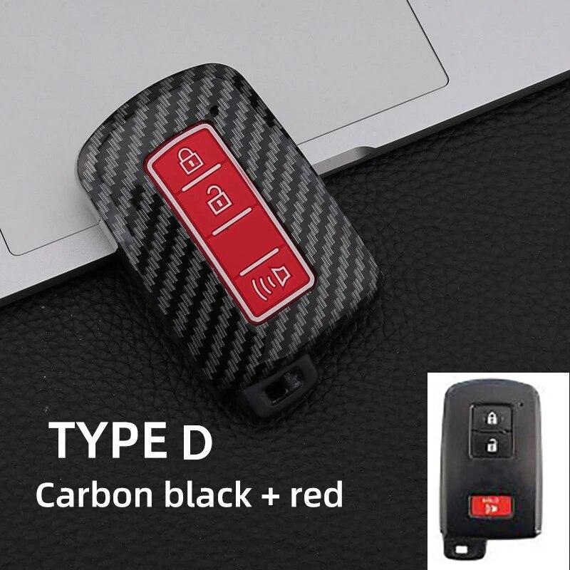 ABS Carbon Car Key Case For Toyota Prius CHR Aygo Corolla Yaris RAV4 Camry Land Cruiser Highlander Prado Auris Avalon Accessorie