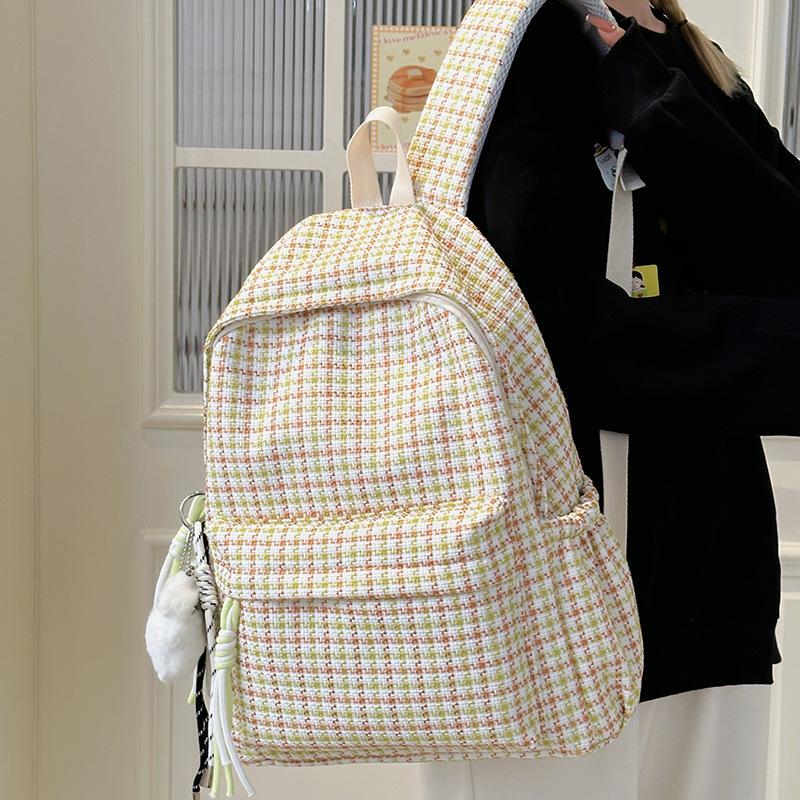 Children's Schoolbags Elementary School Students Junior High School Students Plaid Backpacks