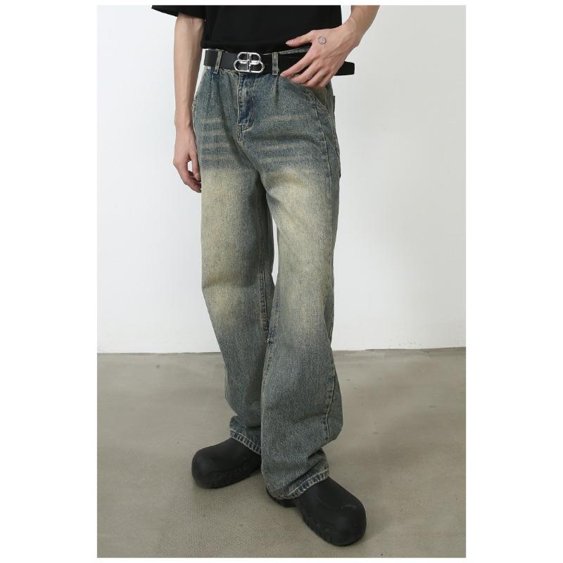 Vintage Straight Jeans Men's High-order Loose Wide-legged Pants Trailing Long Pants Straight Loose Jeans for Men Fashionable and Comfortable Pants