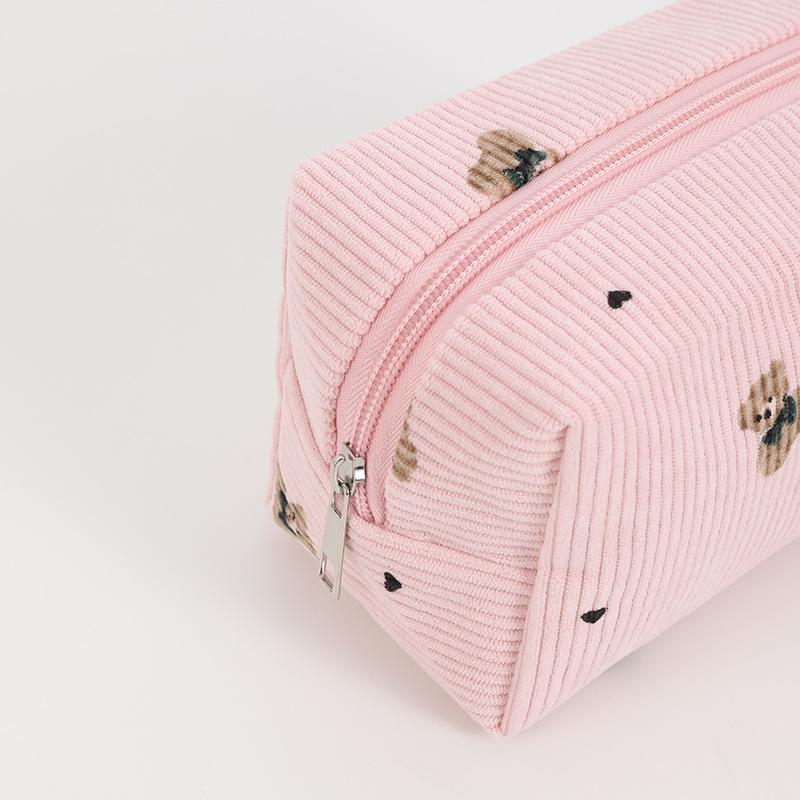 1pc Large Capacity Pencil Case Pencilcase Kawaii Stationery Corduroy Pencil Pouch School Supplies Back To School Pencil Case