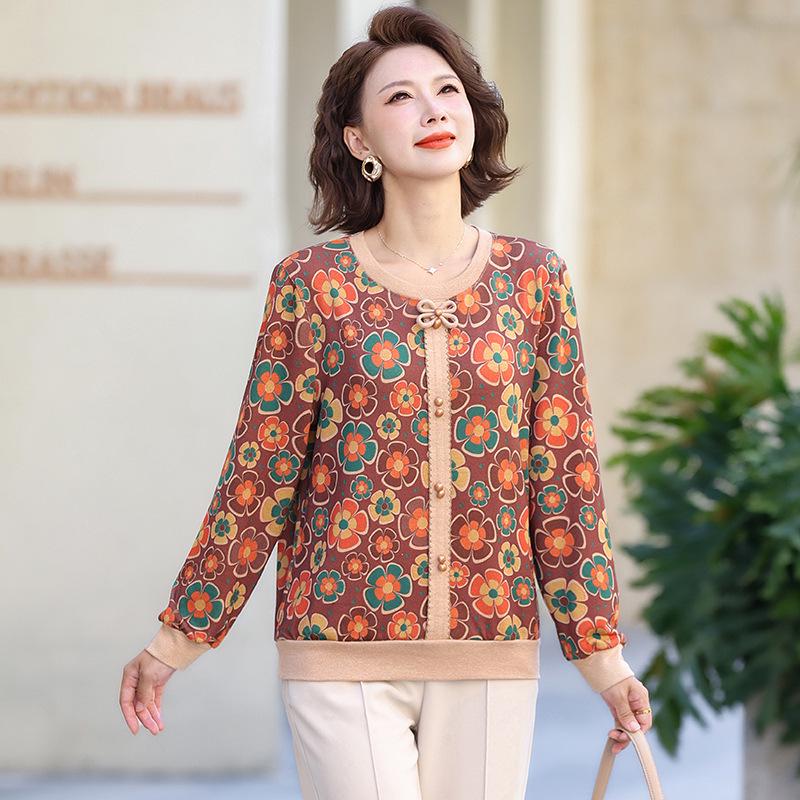 

Spring & Autumn Chic Versatile T-shirt Jacket for Middle-Aged & Elderly Women XXL
