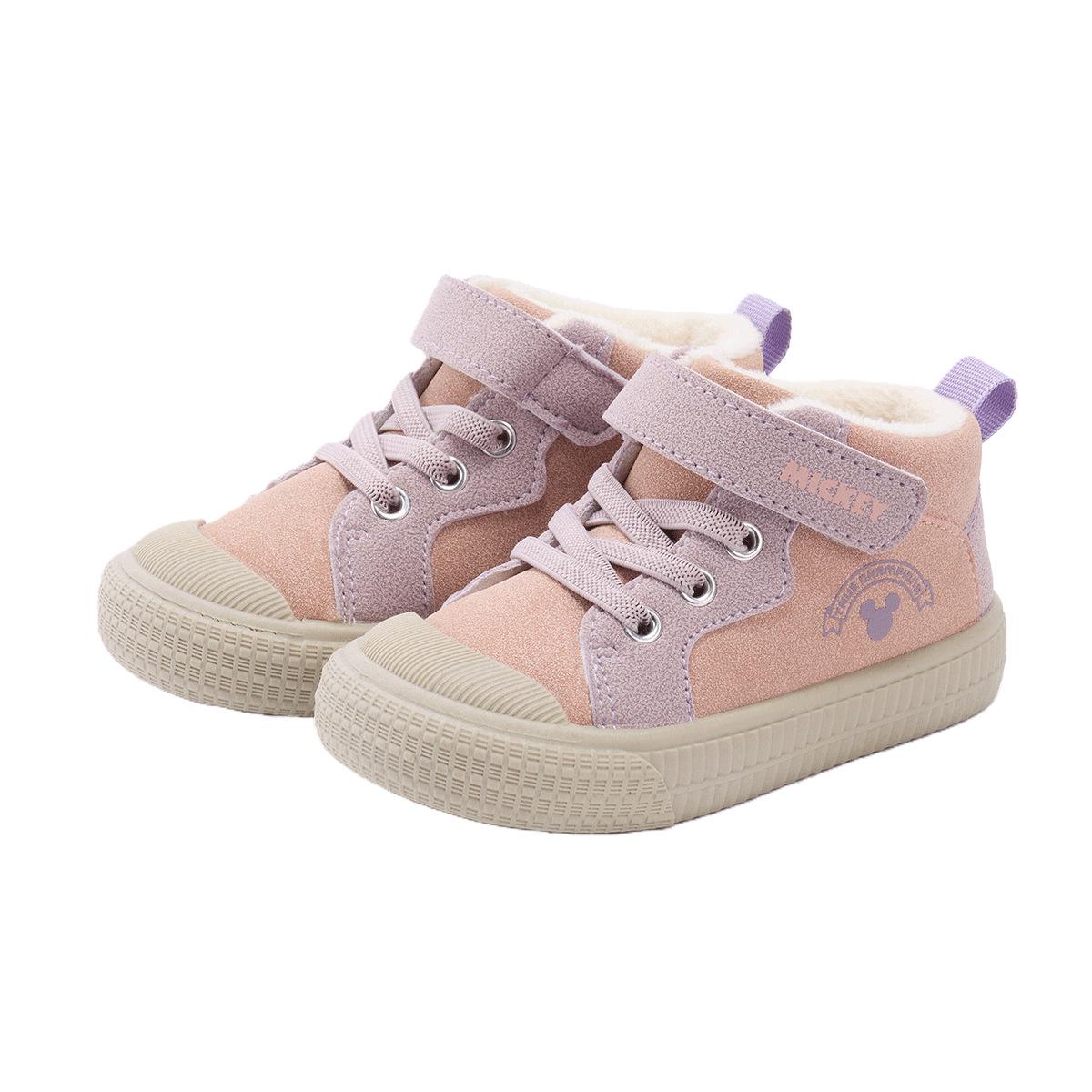 Disney Kids Velvet-Lined Sports Shoes: Warm, Lightweight, Casual Sneakers for Boys and Girls (Winter 2025). 26 розовый