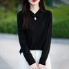 Women's Autumn Winter New Chinese Style Sweater Loose Long Sleeve Button Decor Casual Knitted Base Layer Top