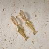 1 Pair Unique Fish Bones Dangle Earrings for Women Fashion Zirconia Earring Jewelry Wedding Party Accessories