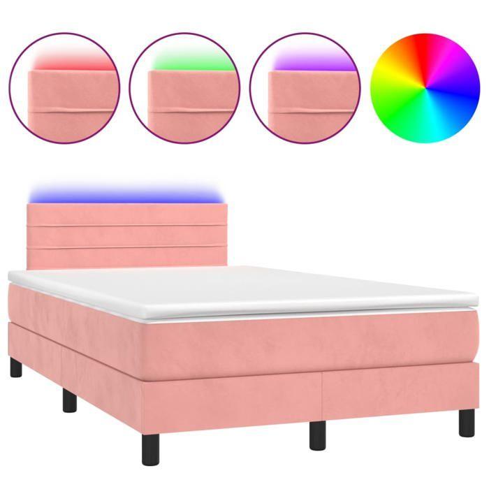 VidaXL Sommier à Lattes de Lit avec Matelas et LED, Lit Rembourré, Lit Double, Lit Adulte de Chambre à Coucher Intérieur, 3134458