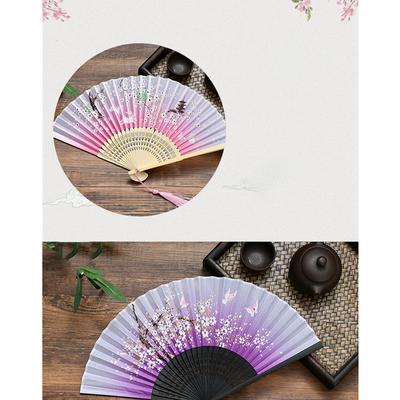 Chinesischer Stil Fächer Muster Falten Falten Handgehalten Blumenfächer Frauen Foto Requisite