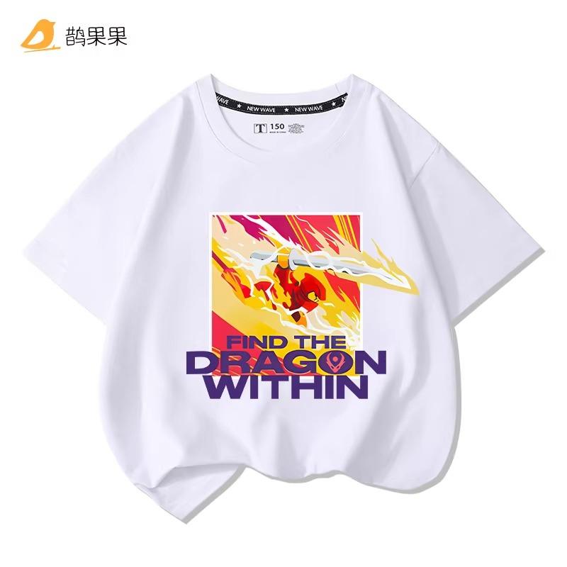 Phantom Ninja Limited Edition Printed T-Shirt for Big Boys and Girls - Children's Summer Cotton Short-Sleeved Shirt