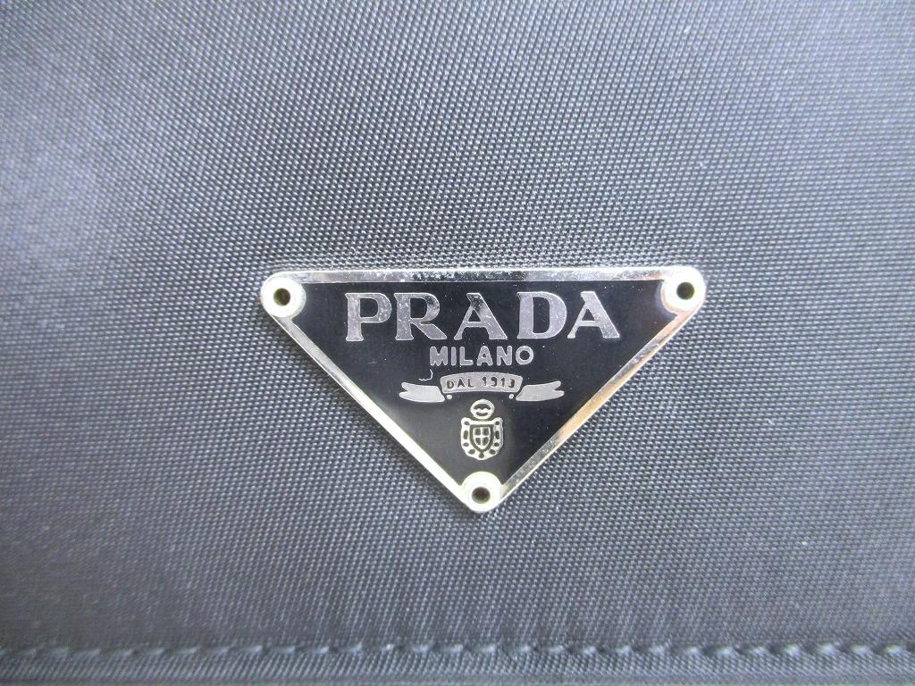 Authentic PRADA Black Nylon and Leather Trifold Wallet Purse #a578  Open box
