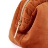 Francfranc Velvet Pleated Wire with Makeup Cosmetic Storage Pouch, Orange, Pockets, Pouch,