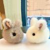 Ball Rabbit Keychain Plush Rabbit Shape Rex Rabbit Keychain Bunny Fur Hairball Keychain  Gift