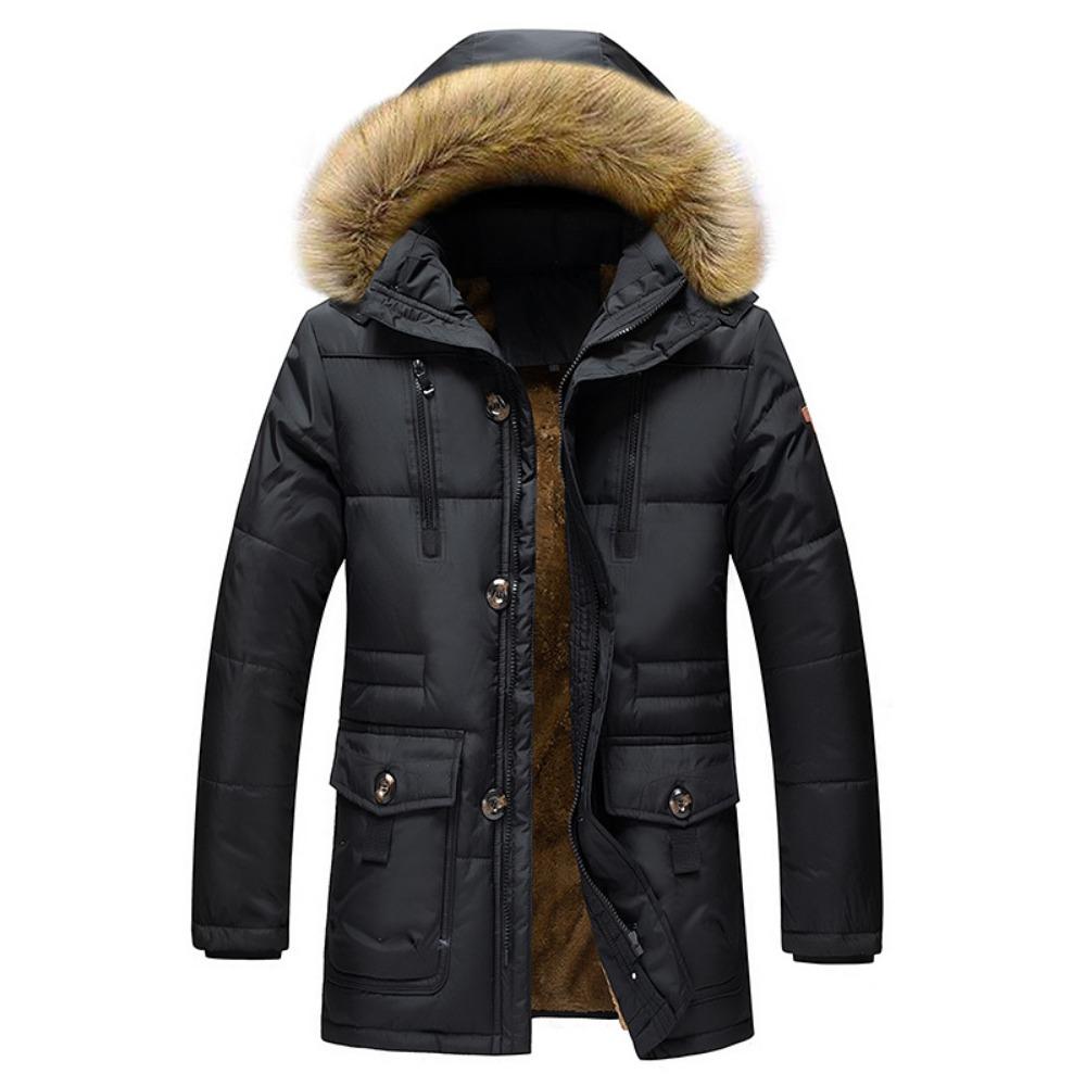 winter cotton-padded clothes, men's cotton-padded jackets, large size, piled and thickened medium and long styles.