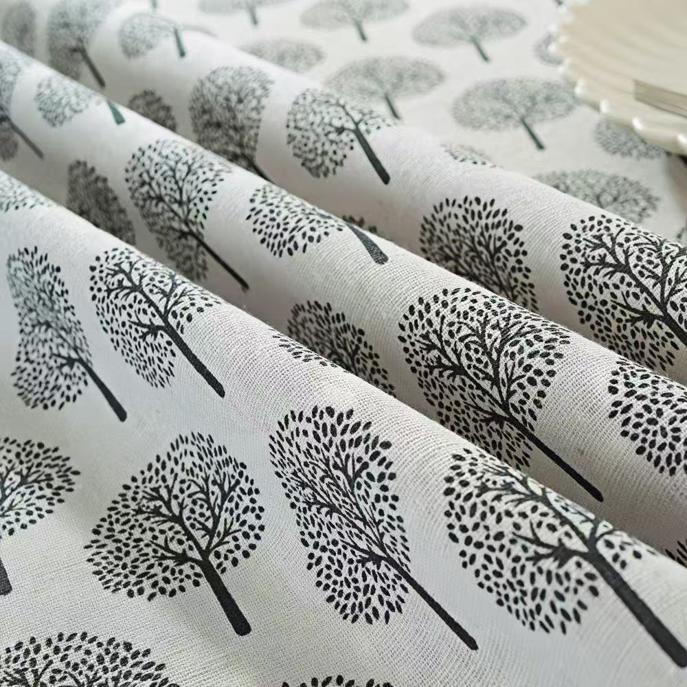

Tree Pattern Cotton Linen Fabric Versatile Linen Cloth for Sofa Background Cloth Market Stall Tablecloth, Curtain & Throw Pillow 50X148cm білий
