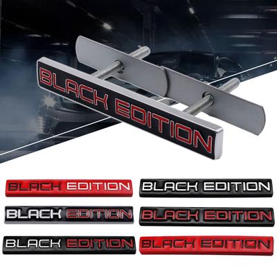 BLACK EDITION Car Grille Sticker Metal Car Emblem Styling Badges Auto Body Decoration Sticker Universal Car Exterior Decal Decor