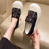 Casual Ladies Footwear Spring Autumn 2025 New Light Daily Routine Designer Comfortable Embroidery Slip On Women's Canvas Shoes