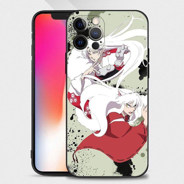 

Чехол для телефона Iphone 14 13 12 11 Pro Max Xs Max Xr X 7 8 Plus 12 Mini 6s, силиконовый чехол с черным корпусом, аниме Inuyasha For iPhone 11