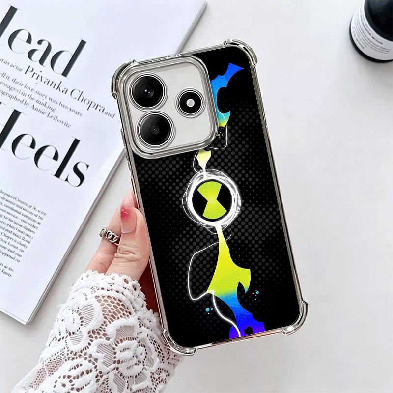 Cartoon Ben 10 Plating Phone Case For Xiaomi Redmi Note 14 15 Pro Plus 13 12 11 11S 11T 10 9S 9 5G Anti-Fall Airabag Cover