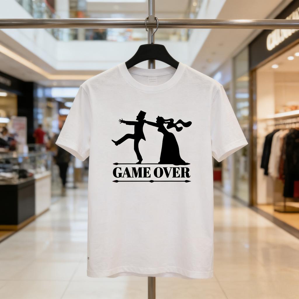 Hot Sale Game Over Bride Groom Tshirt Funny Printed Bachelor Party T Shirt Summer Short Sleeve Fashion Casual Harajuku Man Tees