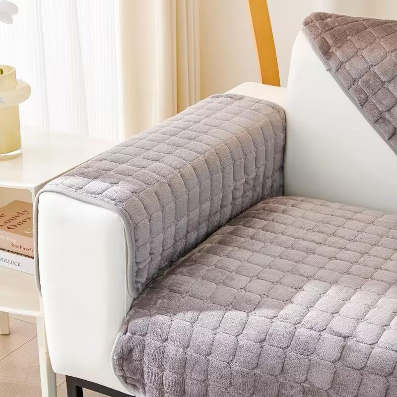 Plüsch-Sofabezüge, Sofakissen, universeller Schonbezug, vier Jahreszeiten, rutschfester Winter-Sofa-Kissenbezug