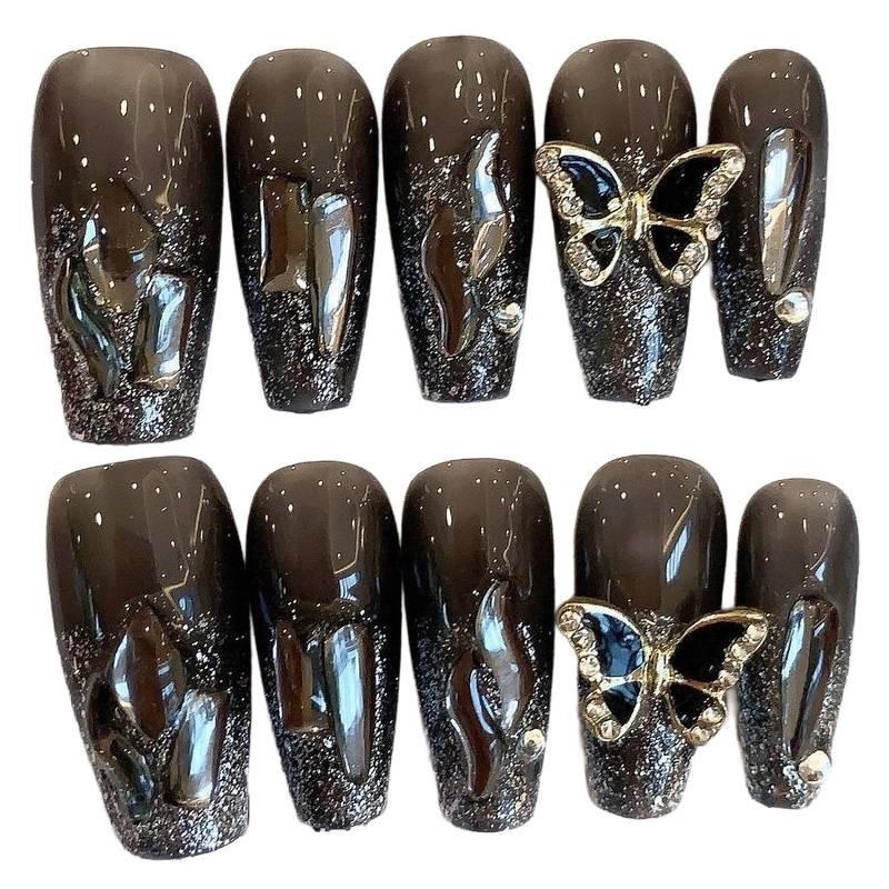 Handmade Butterfly Nail Sticker Wholesale Ice-clear Long-wearing Sparkling Diamond