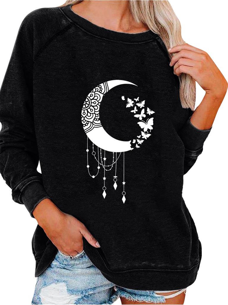 Women's Loose Pullover Sweatshirt Spring/Fall Fashion Print Top