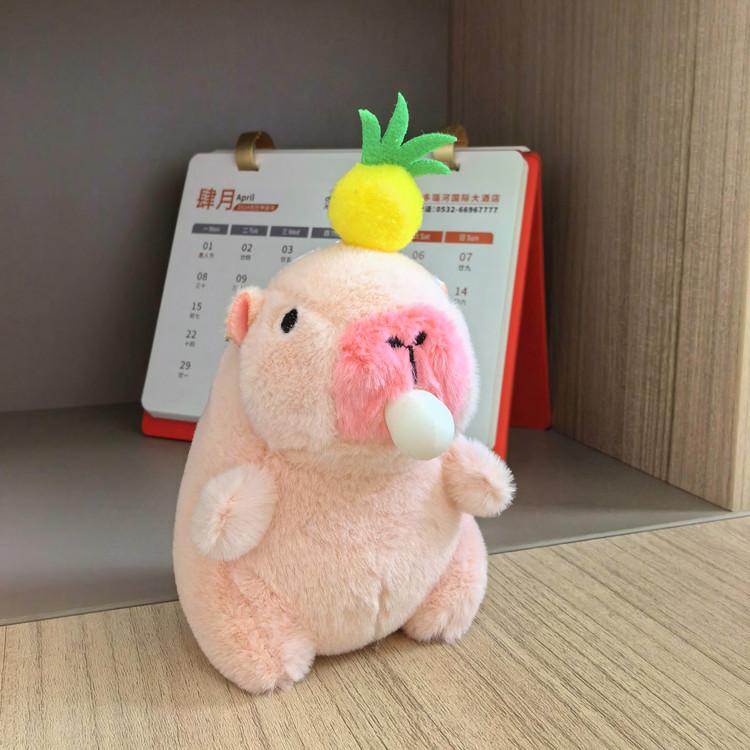 peluches Capybara Plush Keychain Bag Pendant Hanging Decoration Cute Stuffed Doll Toy Desktop Doll Ornament Car Keyring Kid Gift