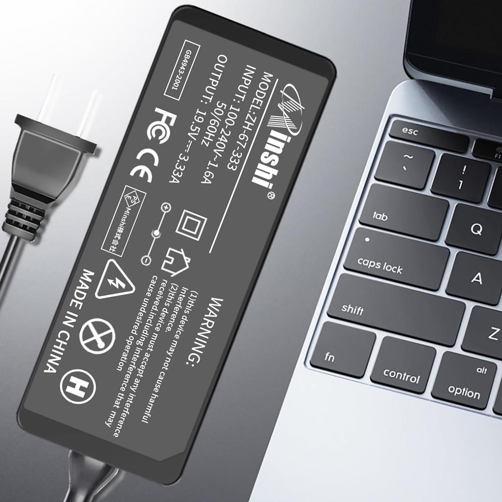 HP Notebook 15 AC Adapter Replacement Compatible with HP 250 215 Includes Power Cable Charger, 19.5V 3.33A 65W, TPN-CA05/TPN-LA05, G7, G1, 4.53.0mm