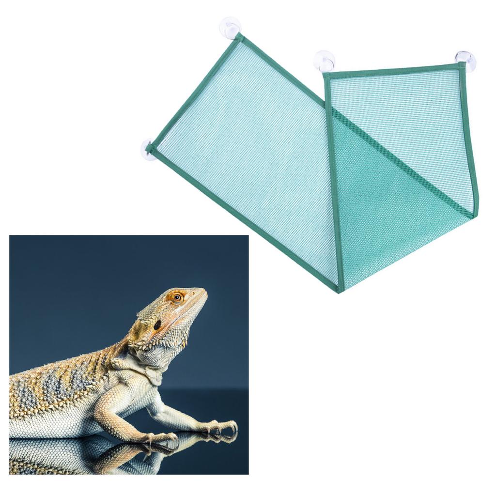 Reptile Mesh Hammock Rectangle   Hanging Reptile Breathable Net Hammock Bed with Suction Cups for   Snake