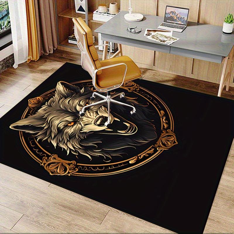 1pc Wolf,Emblem,Ornate Office Carpet Soft Polyester Entrance Carpet Washable Non slip Machine Washab