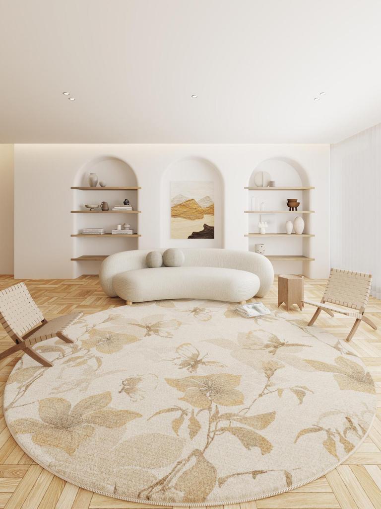 Wabi Sabi Round Carpet - Thickened Cashmere-Like Rug for Living Room, Study, or Bedroom