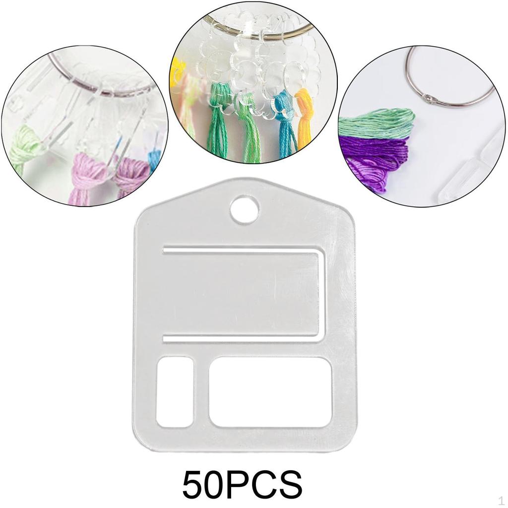 50 Pcs Embroidery Floss Spools, Storage, Acrylic Thread Spools for Cross Stitch