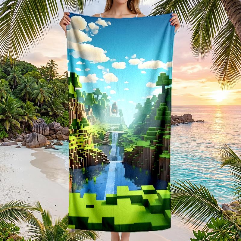 Pixel Game Fashion Beach Towel: Ideal for Summer Adventures Soft, absorbent and quick drying suitable for swimming and bathing
