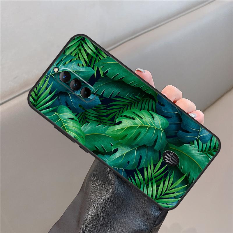 Tropical Leaf Pattern Case For ZTE Nubia Red Magic 11 10 8 9 8S 9S 10S Pro Plus 6 7 6S 7S For RedMagic 10 Air Cover