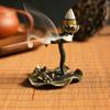Solid Brass Lotus Frog Carp Backflow Incense Burner Censer Holder Ornaments Sandalwood Burner Reflux Incense Stick Holder
