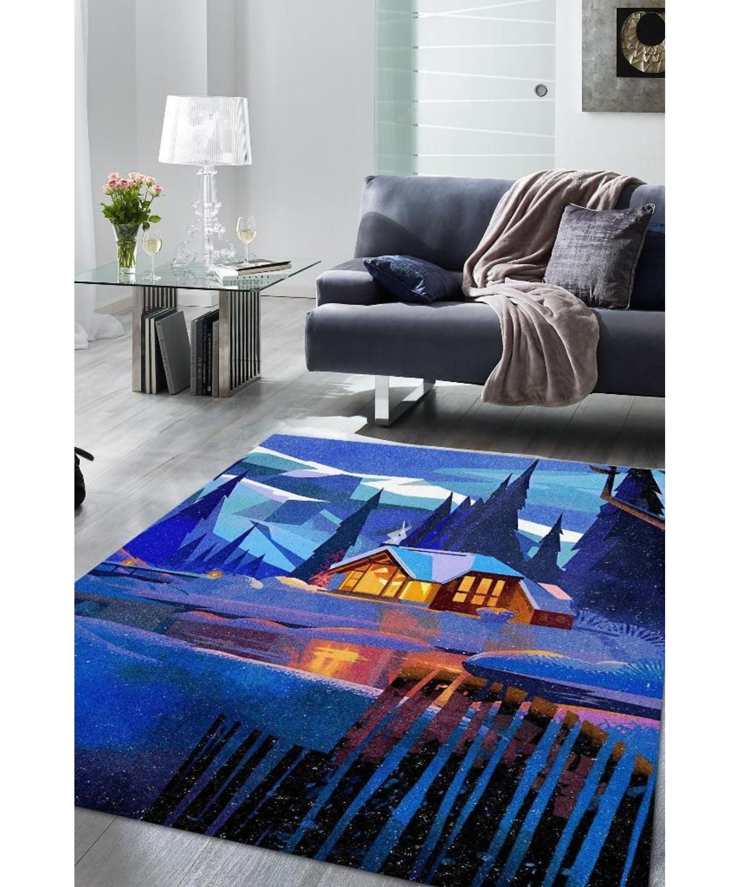 

Моющийся нескользящий ландшафтный ковер с теплыми прорезями