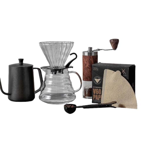 Tonain Coffee Set, Coffee Mill, Manual Coffee Grinder, Portable, Camping Coffee Gift, Coffee Drip Equipment, Lightweight, Labor-Saving, Ideal for Trav