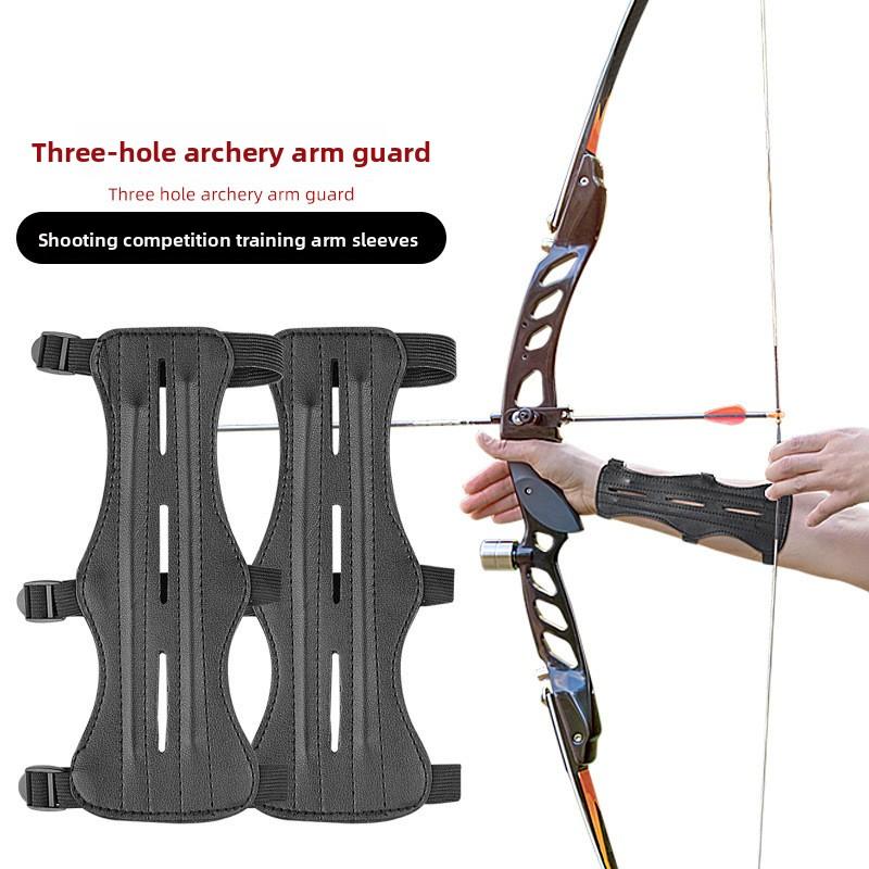 Outdoor Shooting Competitive Training Arm Guard Double-layer Perforated Thickened Traditional Bow Archery Anti-bow Hunting Arm Guard