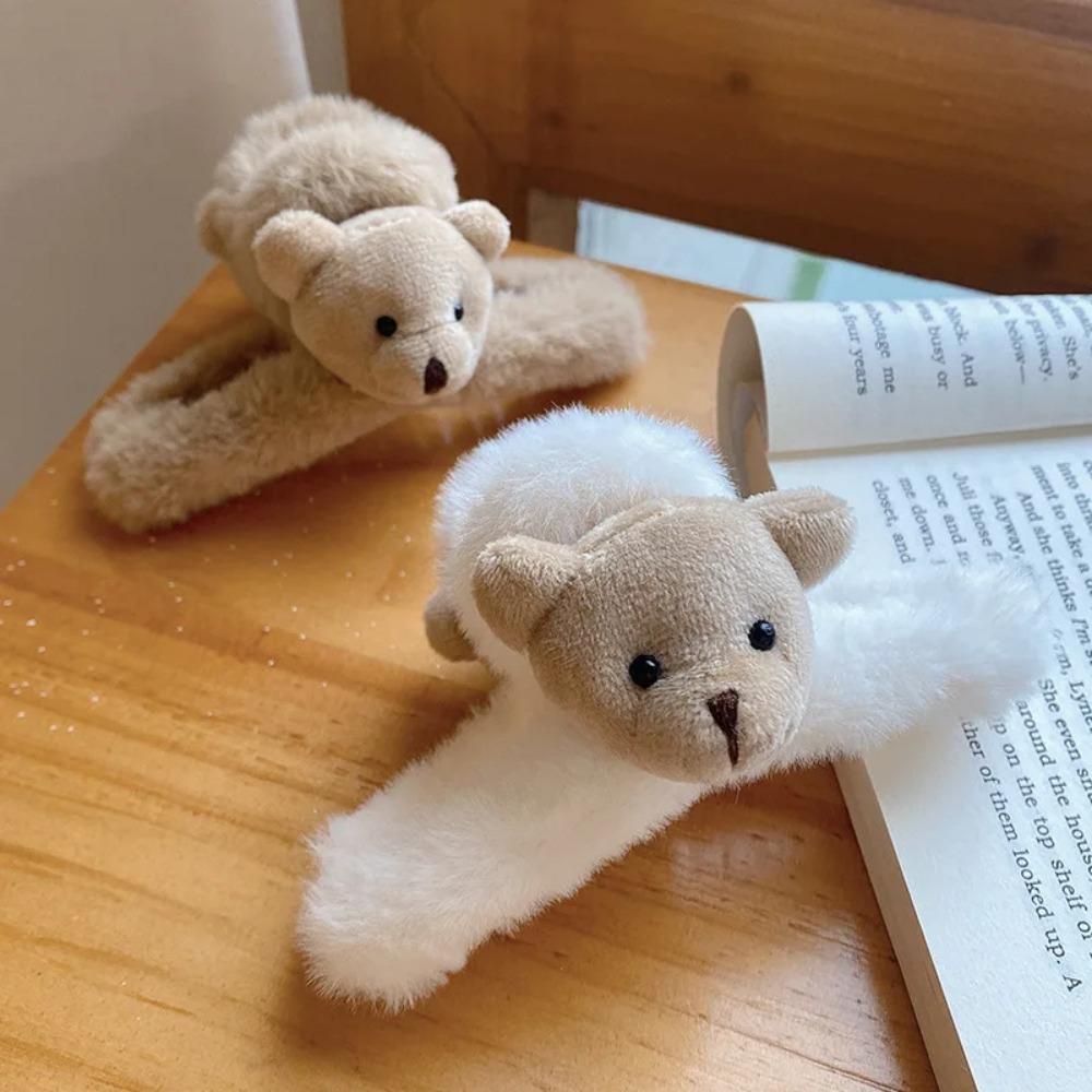 Plush Cute Clip Headwear Headwear Hairpin Gift Hair Accessories Cute Bear Plush Clasp  Girls