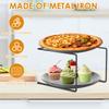 4Pcs Iron Pizza Rack Table Simple Storage Holder Dinner Plate Food Tray Stand Countertop Foldable Rack Cooling Bake Accessories