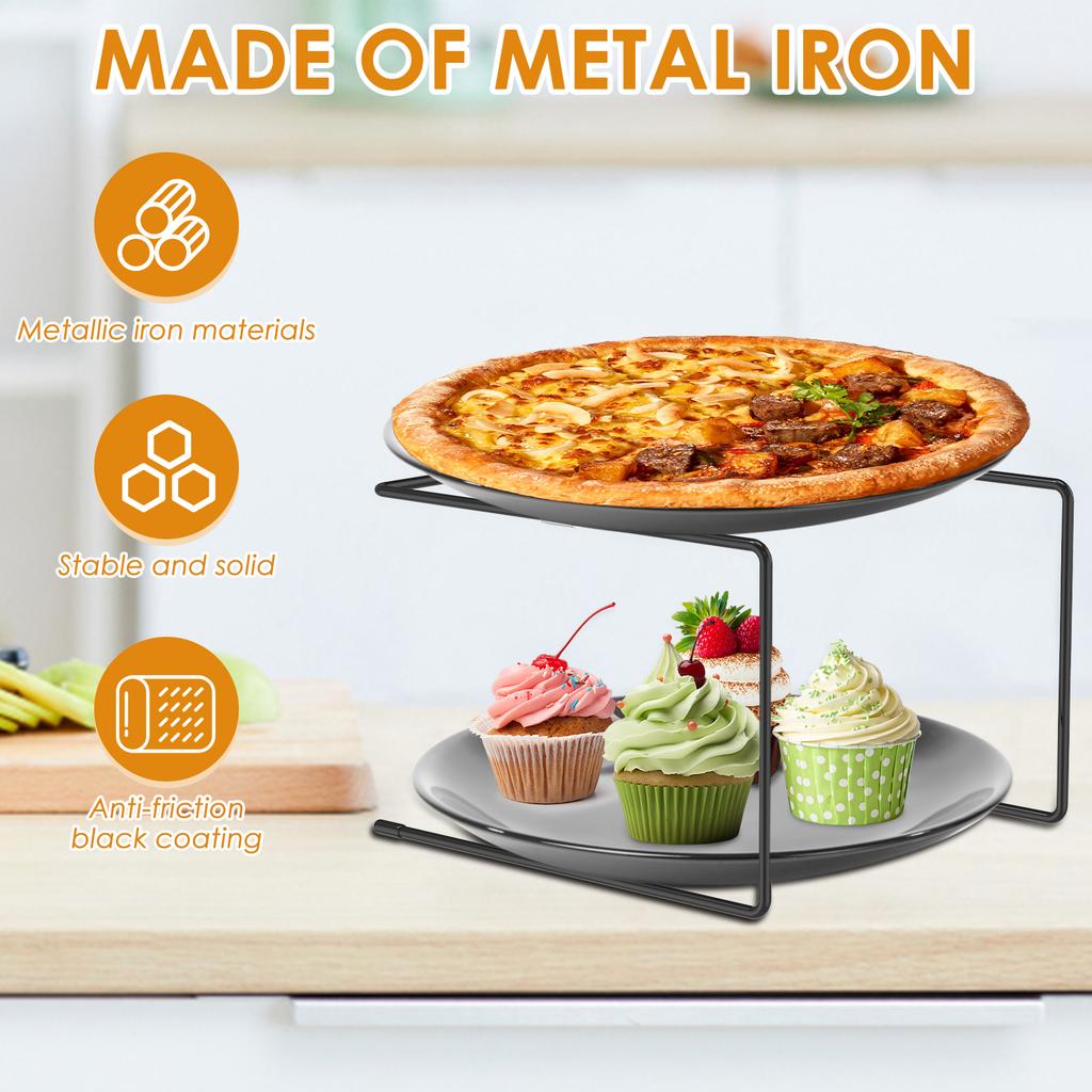 4Pcs Iron Pizza Rack Table Simple Storage Holder Dinner Plate Food Tray Stand Countertop Foldable Rack Cooling Bake Accessories