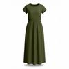Short Sleeve Crew Neck Casual Maxi Dress for Women Elegant A Line Summer Dresses for Women UK Womens Summer Dresses