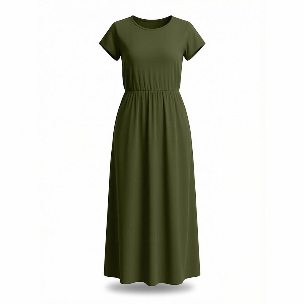 Short Sleeve Crew Neck Casual Maxi Dress for Women Elegant A Line Summer Dresses for Women UK Womens Summer Dresses