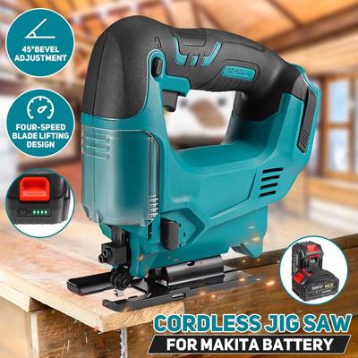 588Vf Cordless Jigsaw 65mm 2900RPM Electric Saw Multi-Function Wood Metal Cutting Power Tool 2 X 15000mAh for Makita 18V Battery
