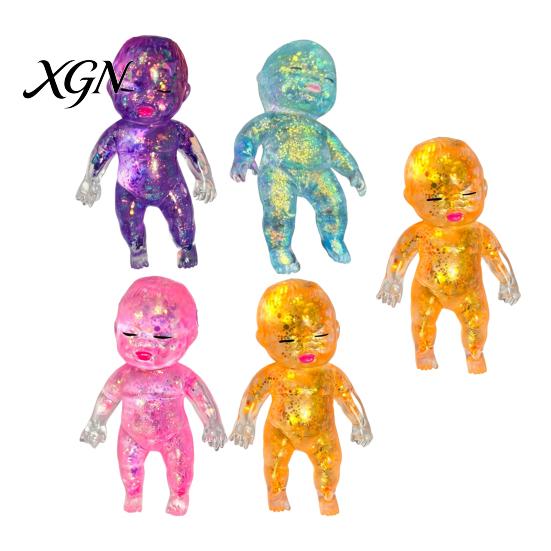 Anxiety Relief Ball 1/2/3/4/5Pcs Glitter Babies Stress Toy Soft Stretchy Relieving Clear Sensory Baby Squeeze Hand Relaxation Sugar Fidget Kids