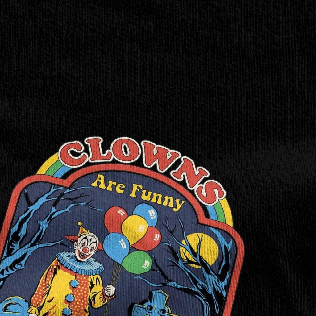 Retro Horror Clown Men Women T Shirt Dark Humour Apparel Amazing Tees T-Shirts Cotton Original Clothing