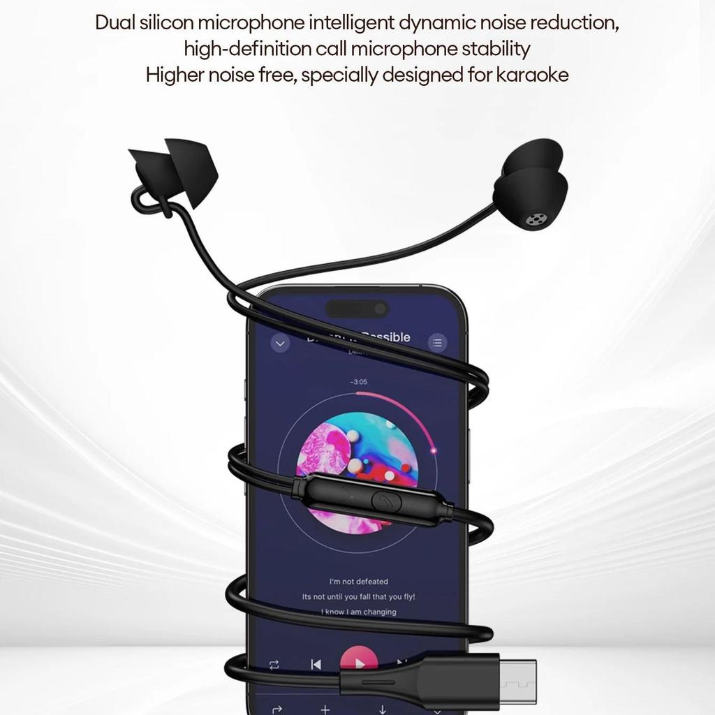 NEW Lenovo Y107 Wired ASMR Sleep Earphones 3.5mm In-Ear Wired Invisible Earphones Soft Silicone Comfort Wearing Earbuds With Mic