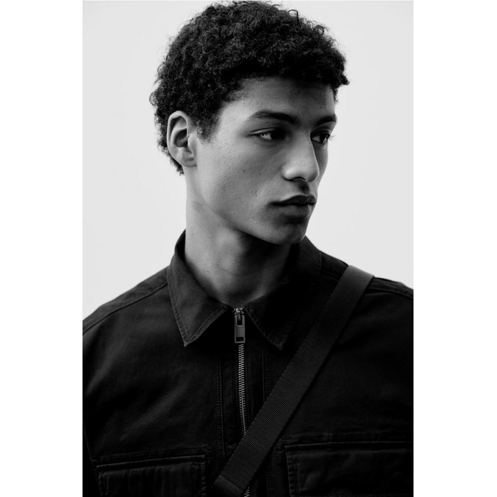 H M Twill oversHirt Regular Fit Black