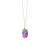 Regalo di gioielli per feste da donna a catena con ciondolo in pietra naturale color arcobaleno