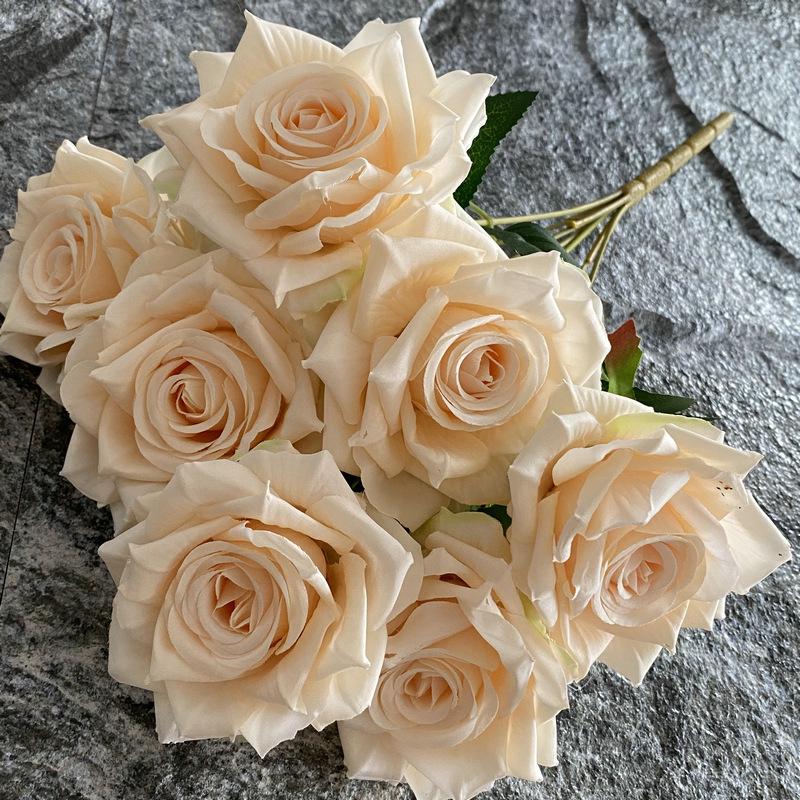 Artificial Roses Bundle Silk Fake Flowers Wedding Decor Simulation Flower Diamond Red Blue Rose el Garden Decoration Plant