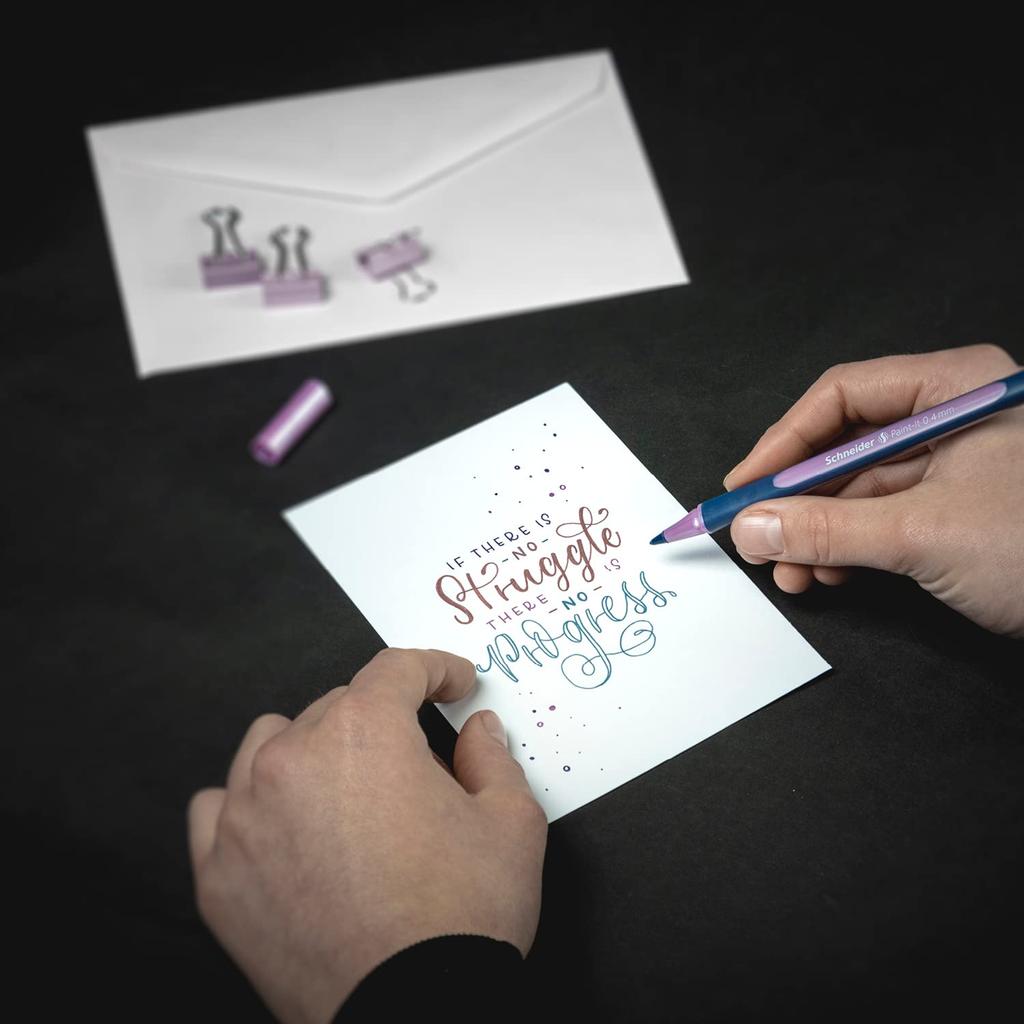 Schneider Paint it 050 Metallic Rollerball ML05011502 Pen, 0.4mm Tip, 8-Color Set, Water-Based Pigment,